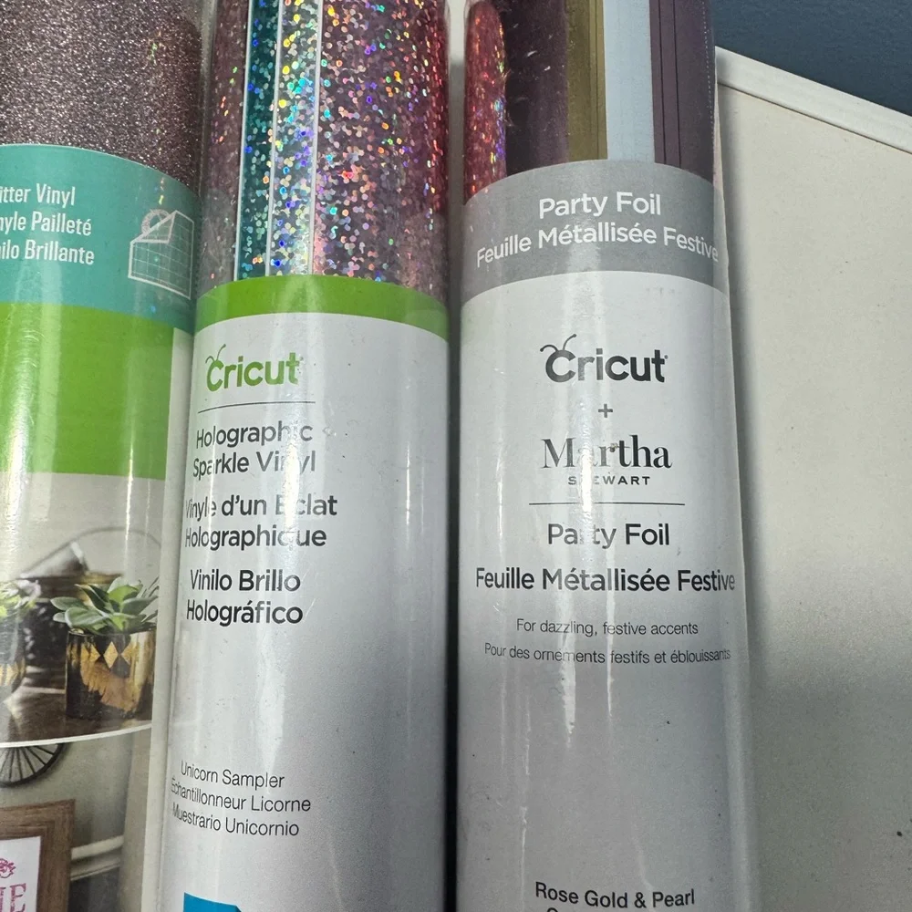 Cricut Glitter and Holographic Vinyl Set - Green, Silver, Multicolor